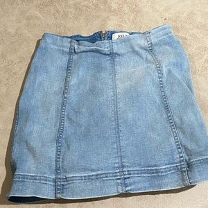 Light blue Jolt mini skirt with zipper in back.